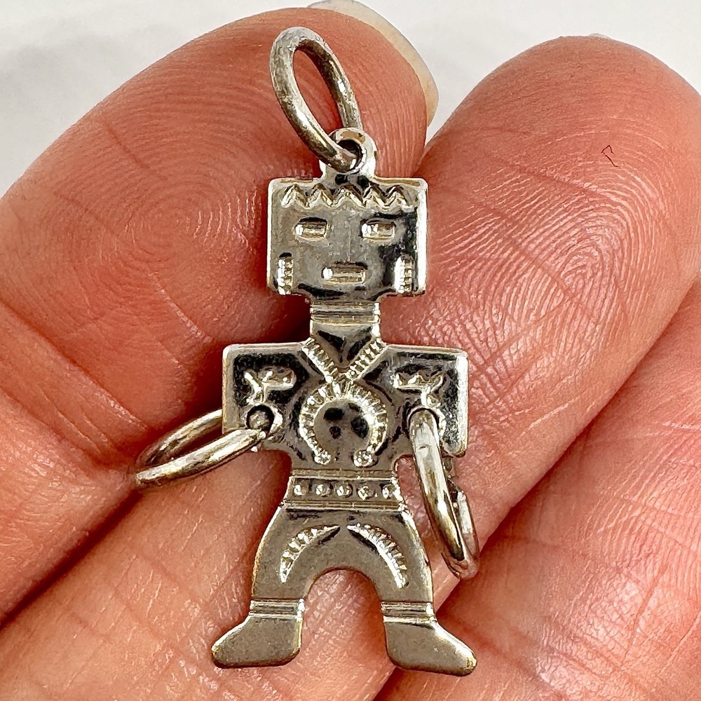 VTG  Maisels Navajo Kachina Pendant Mini Harvey Era Hoop Dancer‎ Charm Plated